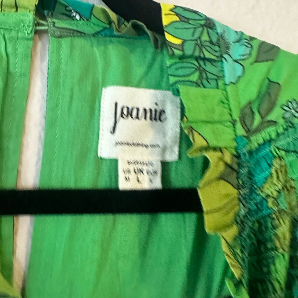 Joanie Green Floral Balloon Sleeve Maxi Dress US M - Picture 4 of 5